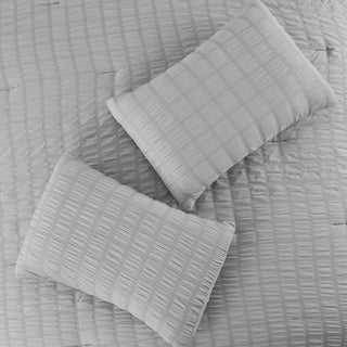 Edredón  King 5 Piezas – Gris - Microfibra
