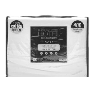 Sábana Queen 4 piezas 400 Hilos – blanco - 100% Algodón