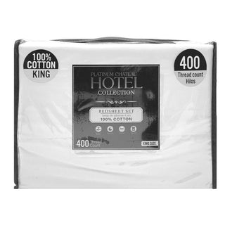 Sábana King 4 piezas 400 Hilos – blanco - 100% Algodón