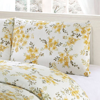 Edredón Queen 5 Piezas – Blanco / Amarillo / Verde - Microfibra