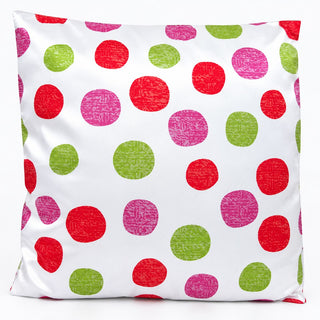 Decorative cushion with fuchsia dots, 45x45 cm