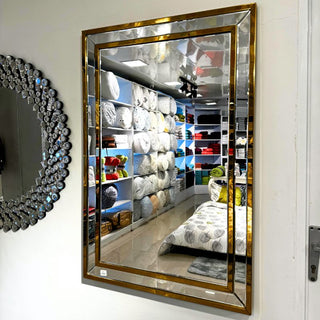 Espejo Decorativo Rectangular Marco Dorado 120 CM