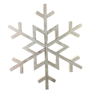 Copo De Nieve Decorativo De Madera Color Blanco 77 CM