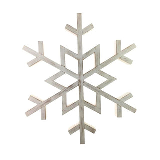 Copo De Nieve Decorativo De Madera Color Blanco57 Cm