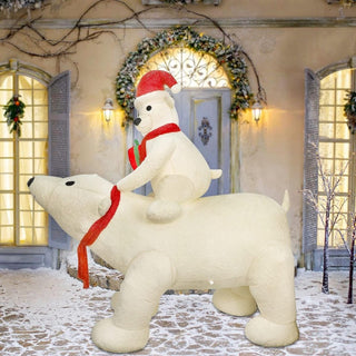 Oso Polar De Peluche Inflable Con Luces Led, 1,98 Metros