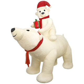 Oso Polar De Peluche Inflable Con Luces Led, 1,98 Metros