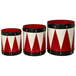 Juego de 3 tambores decorativos de metal 48.2 × 48.2 × 51 cm