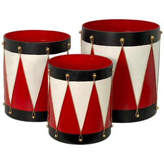 Juego de 3 tambores decorativos de metal 48.2 × 48.2 × 51 cm