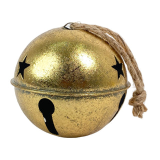 Cascabel colgante navideño 10 cm – dorado envejecido