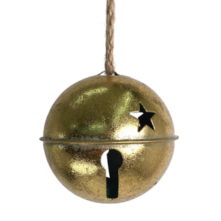 Cascabel colgante navideño 10 cm – dorado envejecido