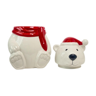 Galletero oso navideño con tapa 1,8 litros - color blanco