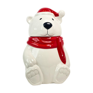 Galletero oso navideño con tapa 1,8 litros - color blanco