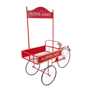 Estante decorativo navideño Carreta Flower Market 156 × 64.5 × 167 cm – rojo