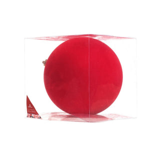 Velvet Red Christmas Hanging Decoration in PVC Box 20 cm