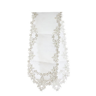 Camino De Mesa 33×180 Cm Color Dorado/Blanco