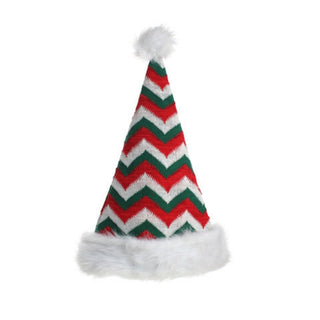 Striped Christmas Hat 30×41 Cm in Red/White Fabric