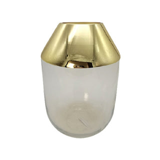 Florero Decorativo De Vidrio Color Dorado/Transprente 30 Cm