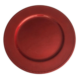Plato de fondo navideñoo decorativo circular de 33 × 33 × 1,8 cm – rojo