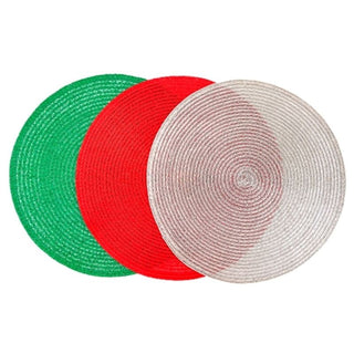 Individual de mesa redondo de 38 cm – colores surtidos verde / rojo / dorado
