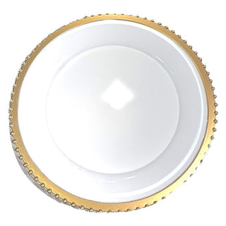 Plato De Fondo Dorado/Blaco 33 Cm