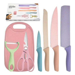 Set De Cuchillos 6 Piezas, Colores Pastel