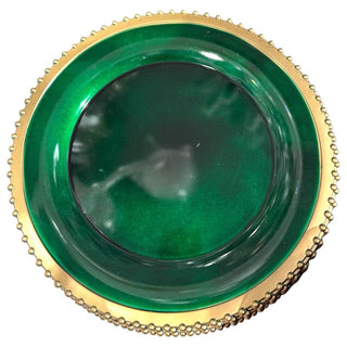 Plato De Fondo Dorado/Verde 33 Cm