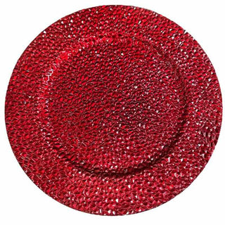 Plato De Fondo Rojo Diamantado 33 Cm