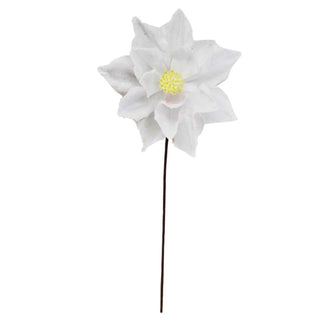 Flor De Navidad Magnolia Velvet Color Blanco, 24 Cm