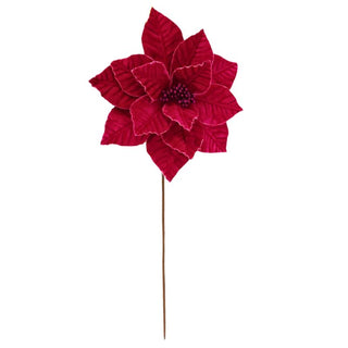 Flor De Navidad Velvet Color Fucsia, 26 Cm