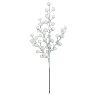 Rama de Navidad Berry Escarchada Color Blanco 39 Cm