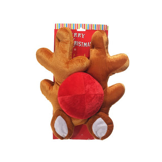 Juego de 3 accesorios de reno para automóvil de 43 × 45 cm – rojo / natural