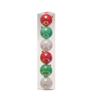 Juego De 6 Bambalinas Color Rojo/Verde/Blanco Tornasol 8Cm