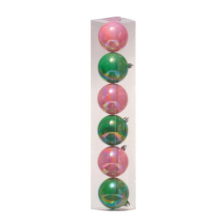 Juego De 6 Bambalinas Color Magenta/Verde Tornasol 8Cm