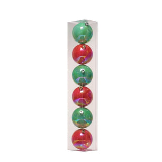 Juego De 6 Bambalinas Color Rojo/Verde Tornasol 8Cm