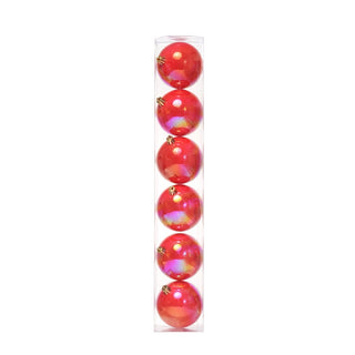 Juego De 6 Bambalinas Color Rojo Tornasol 8Cm