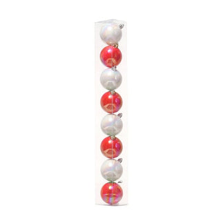 Juego De 8 Bambalinas Color Rojo/Blanco 6Cm