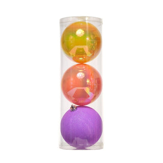 Juego De 3 Bambalinas Tornasol Lisa/Escarchada, Dorado/Rosa/Lila 15Cm