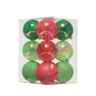 Juego De 12 Bambalinas Color Magenta/Verde Tornasol 8Cm