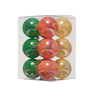 Juego De 12 Bambalinas Color Dorado/Rose Gold/Verde Tornasol 8Cm