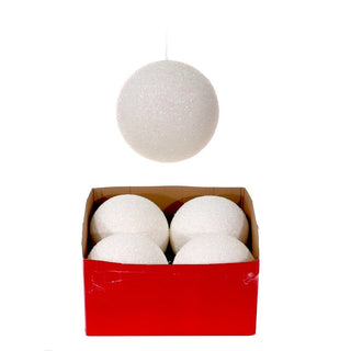 Bambalina navideña con escarcha de 25 cm – blanco