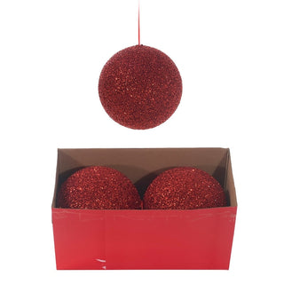 Bambalina navideña con escarcha de 30 cm – rojo