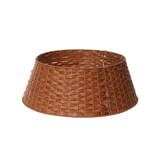 Pie de arbol de plástico efecto ratán de 63,5 cm – crema / natural
