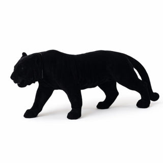 Figura Decorativa Pantera Acabado Terciopelo Color Negro 41 Cm