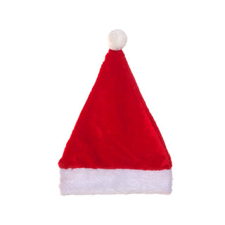 Gorro clásico de Papá Noel rojo y blanco de 28 × 38 cm