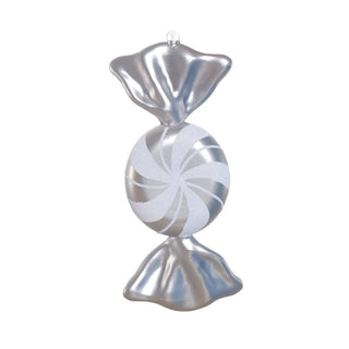Ornamento caramelo envuelto de 19 cm – plateado