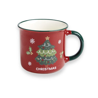 Taza navideña roja o verde, diseño surtido de 9,4 cm – vista 2