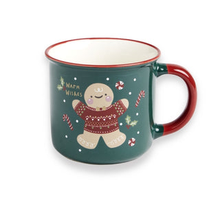 Taza navideña roja o verde, diseño surtido de 9,4 cm – vista 3