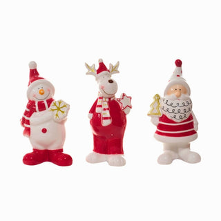 Christmas Decorative Figure Three Designs White/Red 18 cm