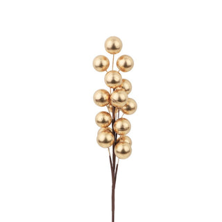 Rama navideña con bayas de 45 cm – dorado