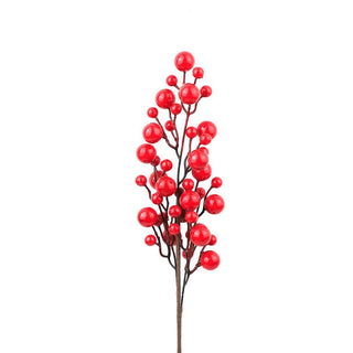 Rama navideña con bayas de 60 cm – rojo